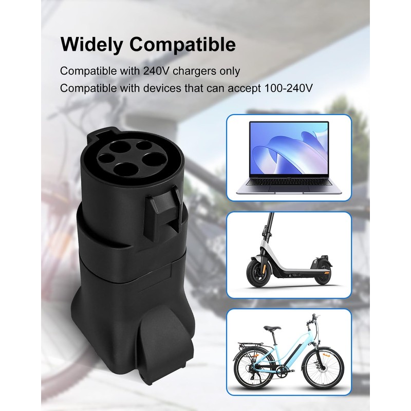 JUFWKO J1772 to NEMA 5-15 Plug, Adapter Plug for E-Bike