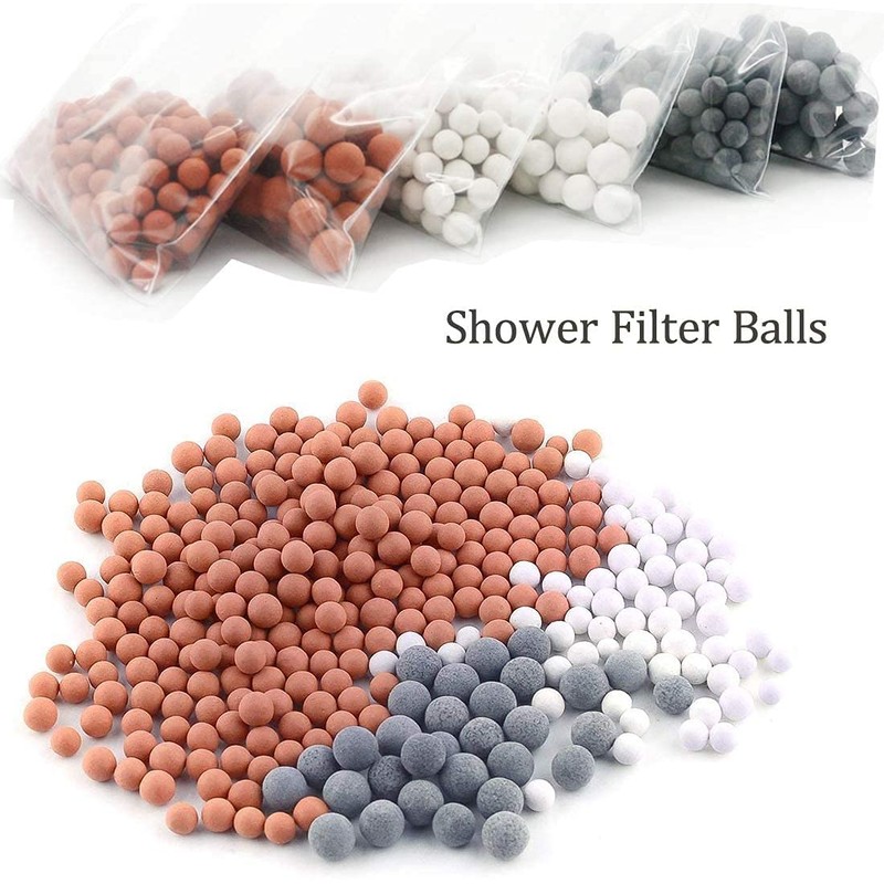 Shower Head Filter 6 Pack (240g), Ion Filter Balls Softens