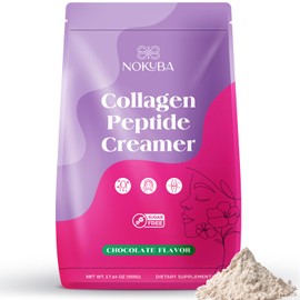 Nokuba Collagen Peptides Powder for Women, Hydrolyzed Marine Collagen Protein Supplements with Hyaluronic Acid, Vitamin C & Probiotics for Hair Skin and Nails, Gut Health, Chocolate 500g (20 Servings)