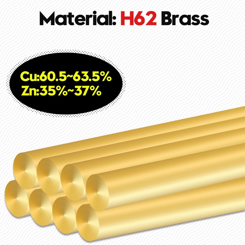 YIEMI Brass Rods，3/16" Dia 8" Length Brass Solid Round Rod