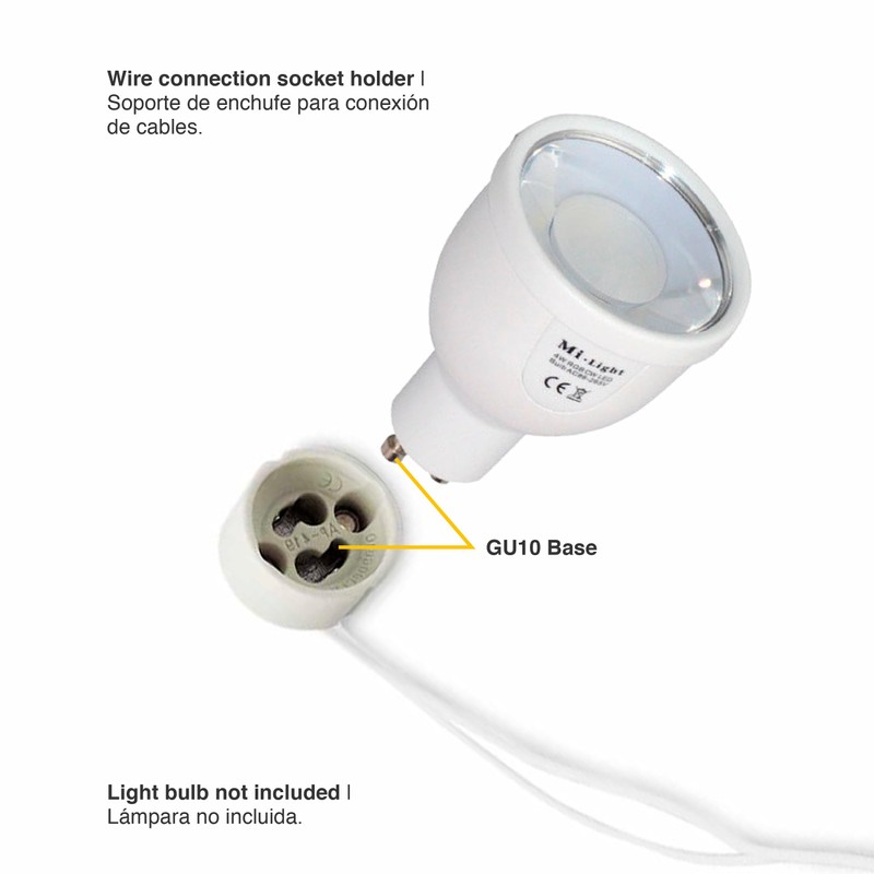 GU10 Base Socket 6 Pack Ceramic Socket Lamp Connector with