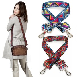 Motroce 2 PCS Purse Strap, 1.5" Wide Shoulder Strap Adjustable Replacement, Replacement Crossbody,Retro Multi-pattern Crossbody Bag Straps for DIY Handbag,Shoulder Bags, Crossbody Bags,35-90 Inches