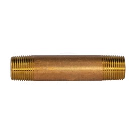 Everflow Supplies NPBR1440 4" Long Brass Nipple Pipe Fitting with 1/4" Nominal Diameter and NPT Ends