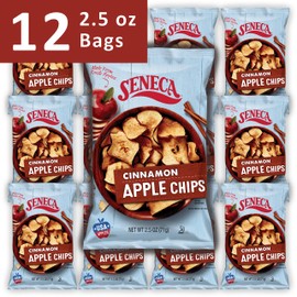 Seneca Cinnamon Apple Chips | Made from Fresh Apples | 100% Red Delicious Apples | Yakima Valley Orchards | Real Cinnamon | Crisped Apple Perfection | Foil Fresh Bag | 2.5 ounce (Pack of 12)