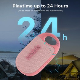 NOBIS Clip N1 Portable Mini Bluetooth Speaker, Big Audio and Powerful Bass, Integrated Carabiner, IP68 Waterproof and Dustproof, Suitable for Outdoors, 24-Hour Playback Time - Color: Black