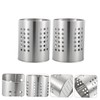 ABOOFAN 2Pcs Stainless Steel Draining Container for Utensil Storage Practical