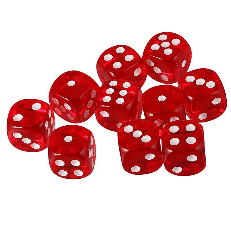 Yiotfandoll 10PCS Polyhedral Dice - D6 Acrylic Dice (16mm, Transparent