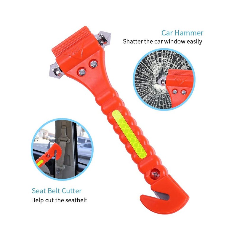 2 PCS Go DeCho Car Safety Hammer Emergency Escape Tool
