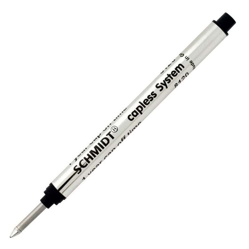 Schmidt 8120 Long Capless Rollerball Refill Broad Point 1.0mm, Black,
