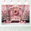 Mocsicka 7x5ft Pink Christmas Backdrop for Photography Pink Christmas Trees