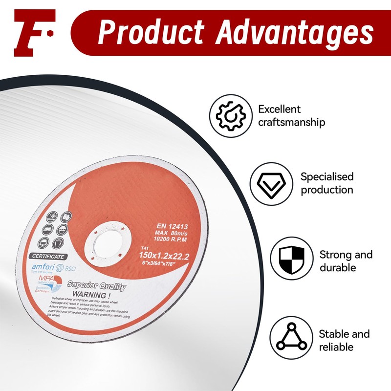 25 Pack 6" x.045 x7/8" Cut-Off Wheel - Metal &