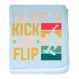 CafePress Skateboarder Kick and Flip Skateboard Baby Blanket, Super Soft Newborn Swaddle