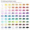 ARTEZA Inkonic Fineliners Pens, Set of 72, 0.4 mm Fine