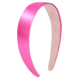 JOYRUBY JOYRUBY 1.15 Inch Hot Pink Headband Satin Headbands for Women Fashion Plain Headband for Girls, Non Slip Head Band DIY Holiday Gifts Christmas Hair Accessories for Women Girls Teen