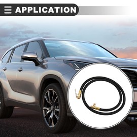 Motoforti Universal Air Inflator Hose Adapter, 100CM, Nylon Copper, Silver Tone Copper Tone Black, 1 Pcs