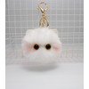 Looking Pompom Fluffy Plush Keyring Keychain Black Cat Cute Flexible