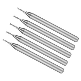 CoCud Spiral End Mill Cutter 1/8" Shank 0.8mm x 3mm Solid Carbide 2 Flute CNC Router Milling Tools - (Applications: for Plywood, Hardwood, Plastic) Pack of 5