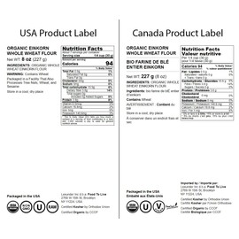 Food to Live - Organic Einkorn Whole Wheat Flour, 8 Ounces – Finely Milled Non-GMO Ancient Whole Grain Farro Piccolo. Great for Baking. Kosher.