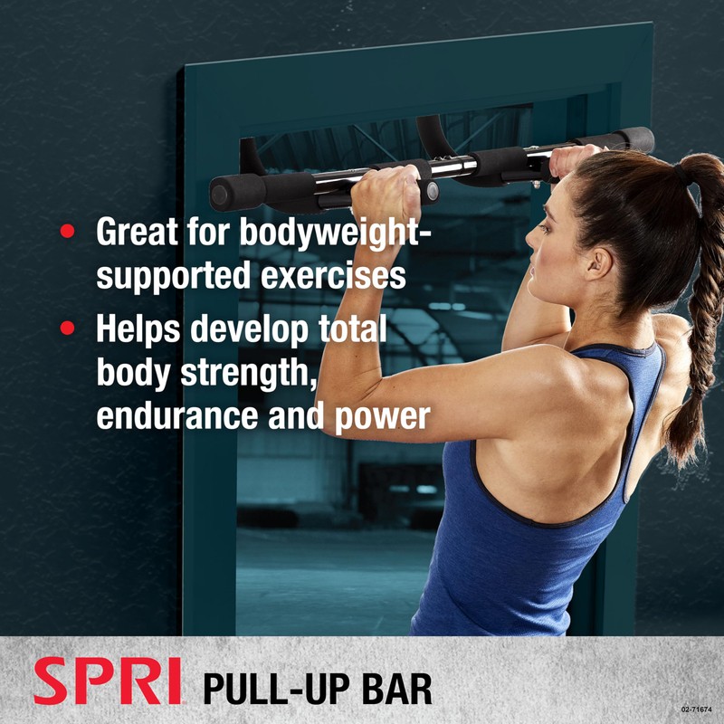 SPRI Pull Up Bar - 8-Grip Door Frame Mounting Pull-Up