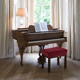 BUYUE Luxury Piano Bench Cover, (20"- 27") L x (11.8"- 15.7") W Stretch Jacquard Washable Rectangle Dressing Stool Slipcover (S, Burgundy)