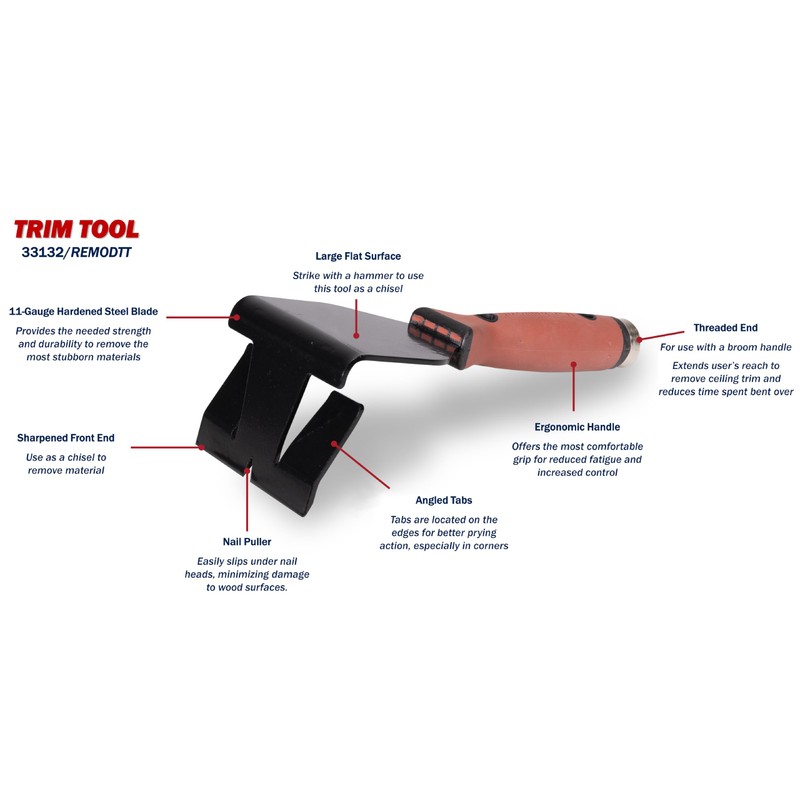 MARSHALLTOWN Trim and Remodel Tool, Remove Hardwood, Tile, Molding, Baseboards,