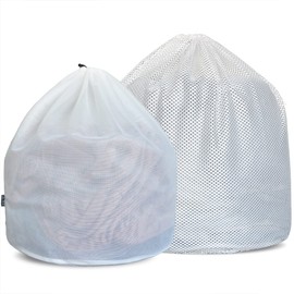 J.K.T Laundry Net for Blankets and Quilts, Large and Extra Large Cylindrical Drawstring Type, Fine and Coarse Mesh Laundry Net Compatible with Washing Machine, Drum Dryer, Mats, Curtains, Protects