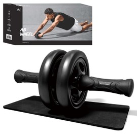 Alinco WBF229 Ab Wheel Ab Roller Rubber Grip with Protective Mat for Muscle Training, Metabolism Improvement, Health Equipment, Household Use, Easy Assembly, Load Capacity 220.5 lbs (100 kg), Black