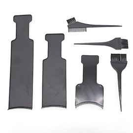 BTWTRY - Juego de 6 tablas de balayage y pinceles, 3 piezas de tabla de resaltado con dientes y 3 pinceles para colorear el cabello, para teñir el cabello, teñir tu propio peluquero (6 piezas)