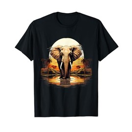 Elephant Nature Animal Art Colourful Art Wildlife Safari T-Shirt, black