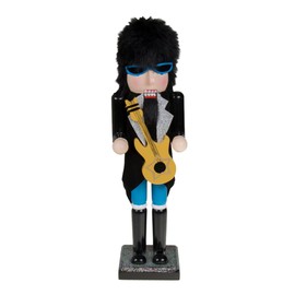 Clever Creations Guitarist 15 Inch Traditional Wooden Nutcracker, Festive Christmas Décor for Shelves and Tables