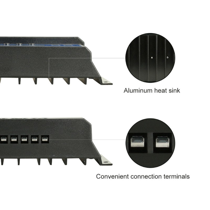 60A 12/24V LCD Display Street Lamp Intelligent Solar PWM Dual