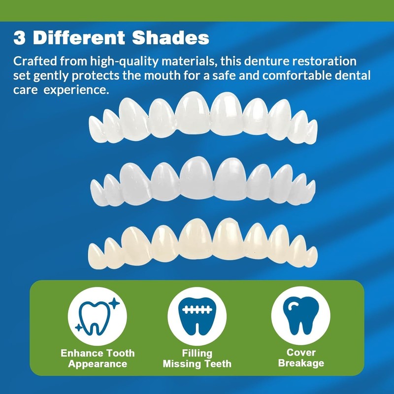 Tooth Repair Kit, Temporary Tooth Replacement Kit, Upper Veneer Cosmetic