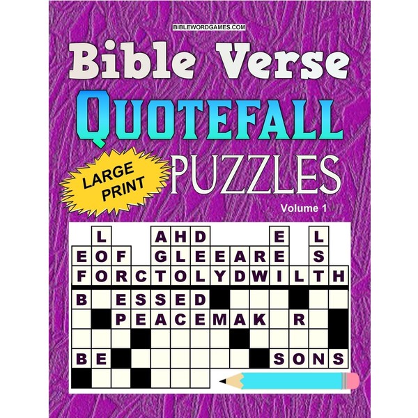 Bible Verse Quotefall Puzzles Vol.1: 60 New large print Bible