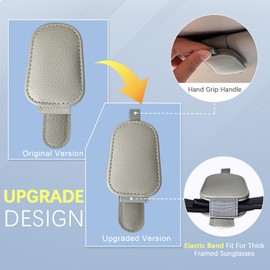 Aenfaiy Sunglasses Holders for Car (2 Pack) Upgraded Sunglass Clip for Car Visor - Magnetic Leather Eyeglasses Holder for Car - Glasses Organizer for Car Visor - Car Visor Clip for Sunglasses, Cards