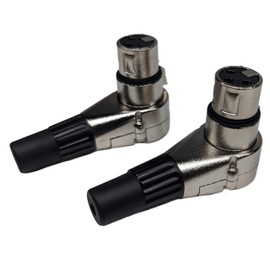 Milestock 2-Pcs 3-PIN XLR Female Adjustable Right Angle Adapter, 7 Position XLR Plug, 3 Pin Mic Microphone Speaker Audio Cable Connector, 3-PIN-XLR-Female-2-Pcs