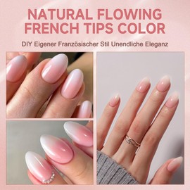 Nail Tips Set 120 Pieces French False Nails for Sticking White Pink Gradient Design Artificial Fingernails for Girls