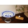 Aimusego Blue and White Party Tray, Ceramic Fruit Dispaly Bowl