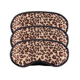 3 Pack Sleep Mask, Leopard Eye Masks Shade Cover for Sleeping, Shift Work, Naps, Travel Pouch Night Blindfold Airplane Relaxing Eyeshade Cover with Nose Pad for Men Women Kids