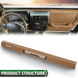 GRAND ORANGE Upper Dash Top Cover Defrost Vent Bezel Trim Panel Compatible with Jeep Wrangler TJ 1997-2006 55037036 Yellow