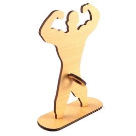 Sarini Wooden Muscle Man Figure Gift Birthday Creative Wooden Decoration for Fitness Enthusiast Fun Gift for Friends Family Unique Sports Gift for Special Occasions