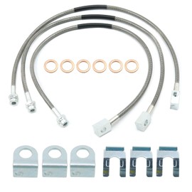 Saihisday 3PCS Front and Rear Extended Brake Lines Stainless Replacement for Jeep Wrangler TJ YJ 1987-2006 Replacement for Jeep Cherokee XJ 1984-2001 4-6” Lift Replaces 89715