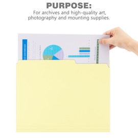 Lineco Archival Letter Size File Folders. Organize Important Documents, Prints, Photos. 9.5" x 11.75" with 1/3-Cut Tab, Acid-Free, Lignin-Free Light Tan 10 Pt. Perma/Dur Folder Stock. Pack of 50