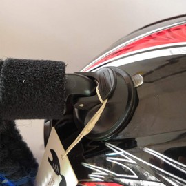 3T-SISTER Casco de coleta trenzas para casco de cola de caballo con ventosa para motocicleta, 1 unidad de 24 pulgadas, rubio ombré rojo (casco no incluido)