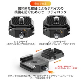 Ulanzi Quick Shoe Quick Release Plate Compatible with Arca-Swiss 38mm Standard 1/4" Screw 3/8" Thread Adapter, Arca-Swiss Standard Quick Release Clamp Tripod Accessory Made of Reinforced Aluminum for