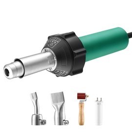 Happybuy Hot Air Plastic Welder, 1600W Hot Air Torch Pistol, 122-1112℉ PVC TPO Vinyl Heat Gun Welding Torch, with 4 Accessories - 2 Nozzles & 1 Seam Roller for PP/PE/PVC Sheet.