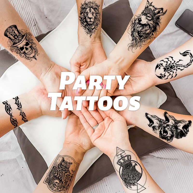 winthrop 80 Sheets Tiny Temporary Tattoos for Adult – Black