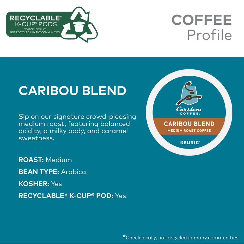 Caribou Coffee Caribou Blend Keurig Single-Serve K-Cup Pod, Medium Roast