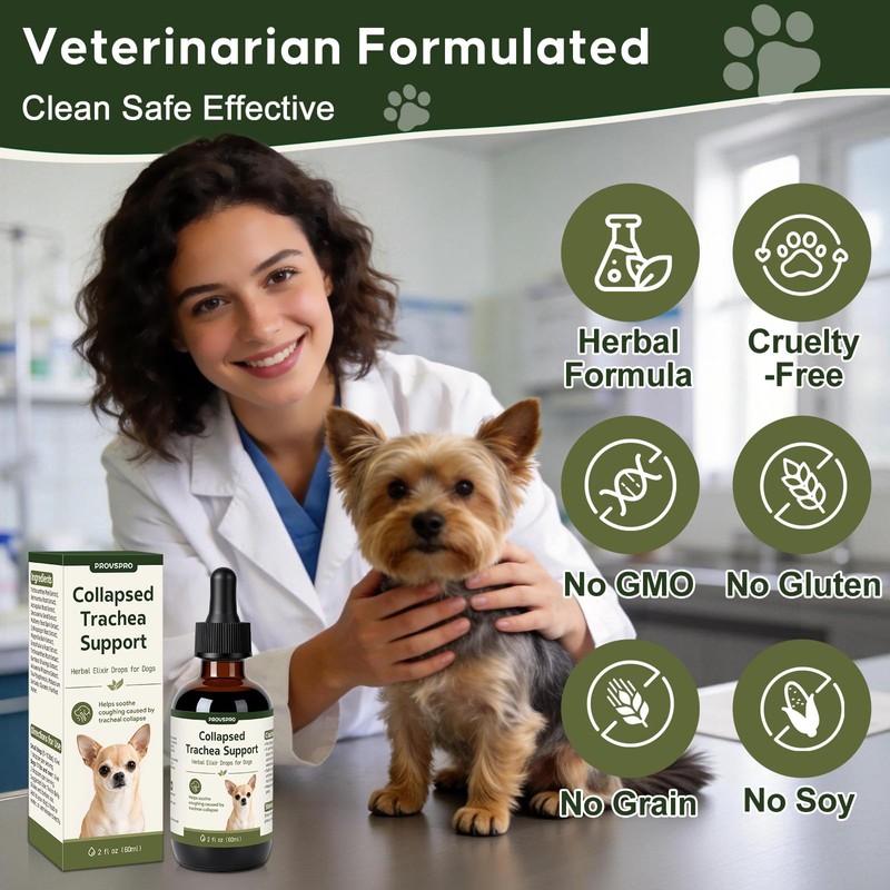 Trachea Cough Elixir, Collapsed Trachea Support for Dogs, Tracheal &