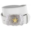 Texas Ranger Star Western Full Grain Leather Casual Jean Belt
