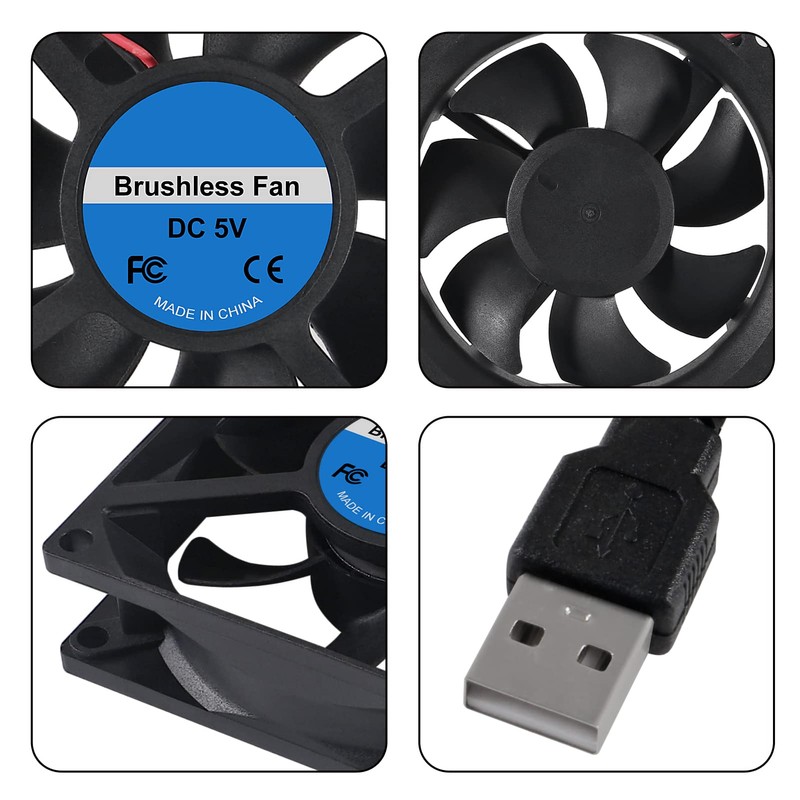 2 Pieces 80 mm Fan 8025 Fan 80 x 80
